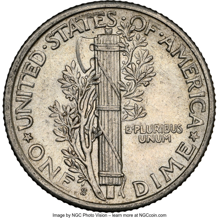 1925-S 10c MS61 thumbnail 2