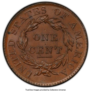 image for: 1826 1C N-7, R.1, MS63+ Brown PCGS. Ex: COL Ellsworth Collection. PCGS Population: (2/6 and 1/1+). NGC Census: (3/3 and 0/0...