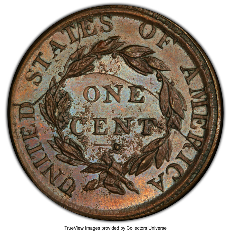 1823 1c Private Restrike, Copper MS BN MS64 BN thumbnail 4