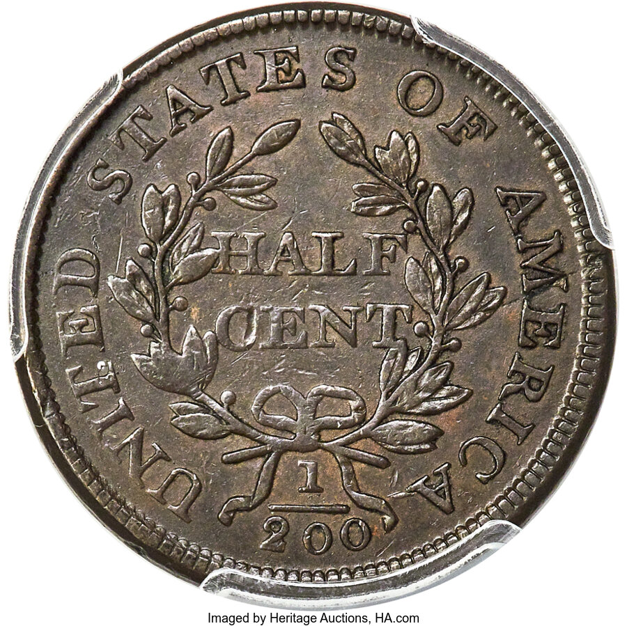 1805 1/2c Small 5, Stems MS BN XF45 BN thumbnail 2