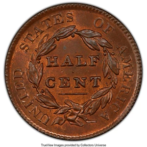 image for: 1829 1/2 C MS65 Red and Brown PCGS. CAC. PCGS Population: (3/2 and 0/0+). NGC Census: (0/0 and 0/0+). CDN: $12,000 Whsle. B...
