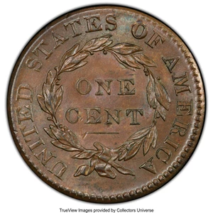image for: 1825 1C N-6, R.3, MS63 Brown PCGS. Ex: COL Ellsworth Collection. PCGS Population: (2/4 and 0/0+). NGC Census: (1/2 and 0/0+...