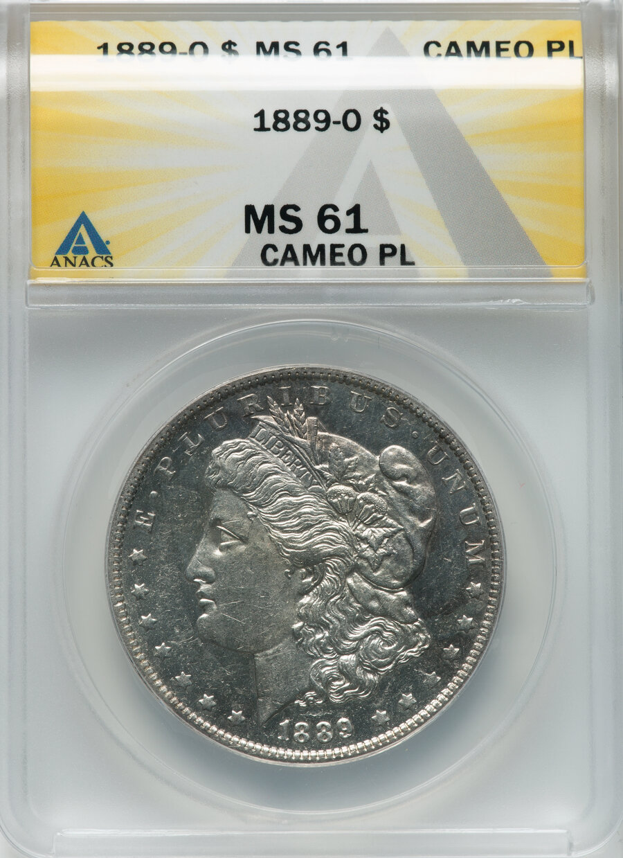 1889-O $1 MS61 Cameo Prooflike ANACS. Mintage 11,875,000....