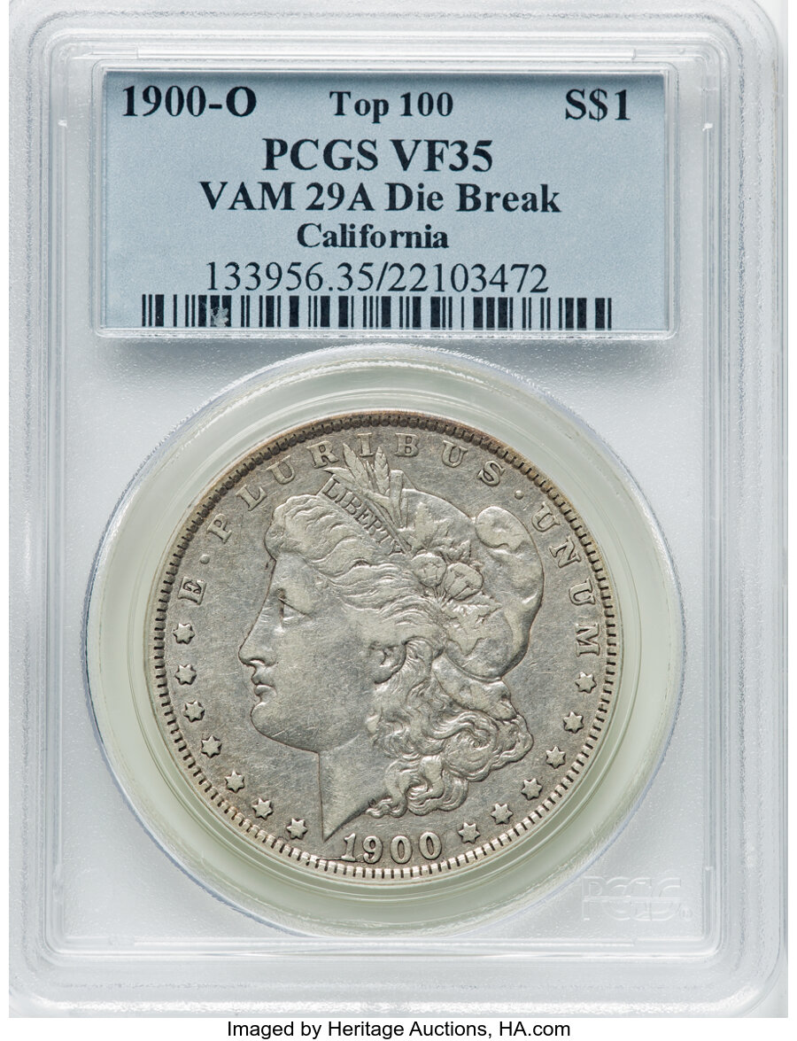 1900 O Die Break One Dollar VAM 29A MS Values | Greysheet