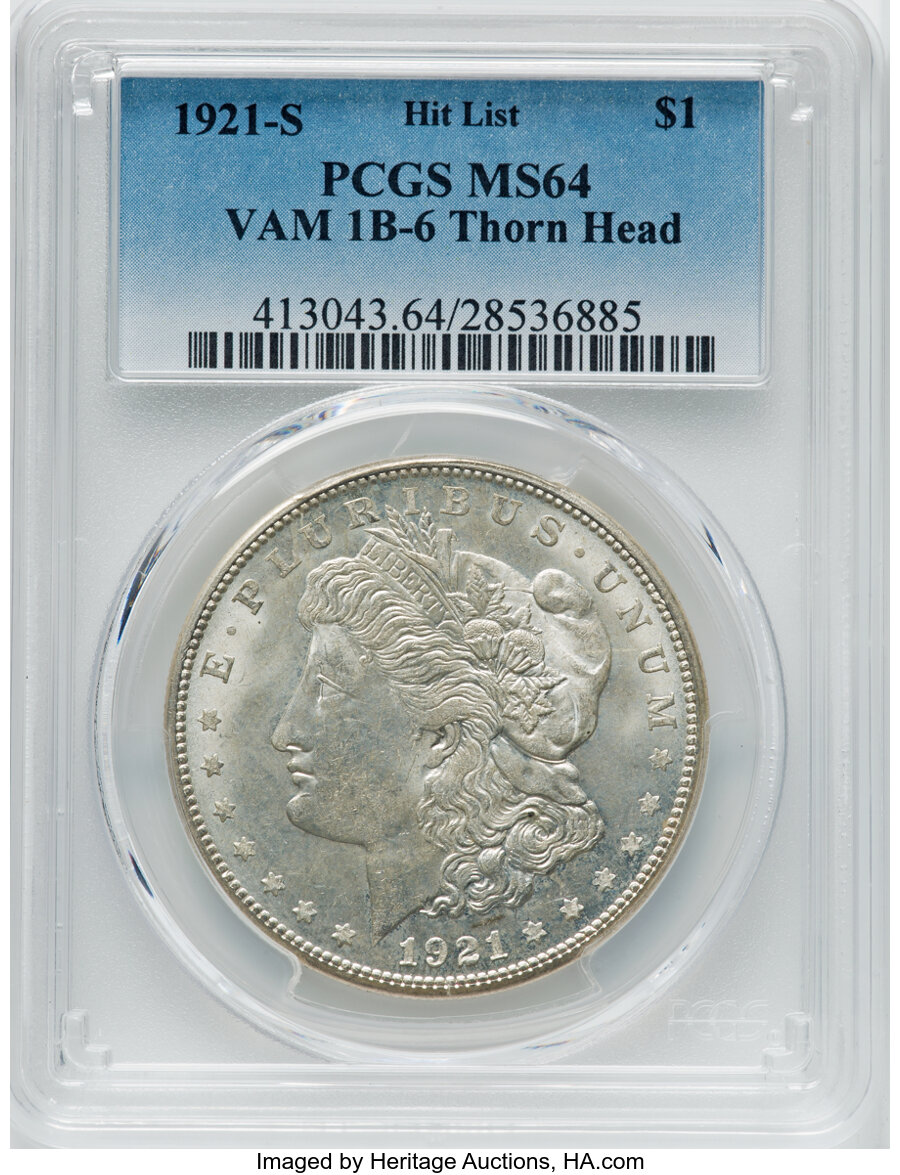 1921-S $1  Thorn Head, VAM-1B6 MS64 thumbnail 4