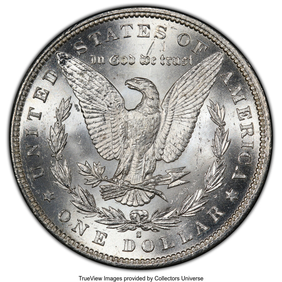 1888-S $1  Monster Gouged Eagle, VAM-13 AU58 thumbnail 8