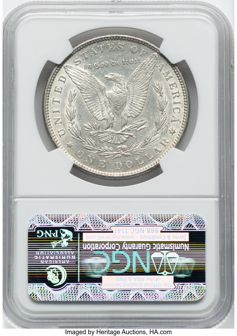 1889 $1  Bar Wing, VAM-19A AU58 CAC thumbnail 2