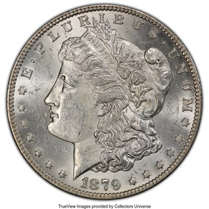 image for: 1879-S $1 Reverse of 1878, VAM-25, AU58 PCGS. A Top 100 Variety. PCGS Population: (9/12 and 0/0+). NGC Census: (0/0 and 0/0...