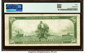 image for: Fr. 1031b $50 1914 Federal Reserve Note PMG Very Fine 30....