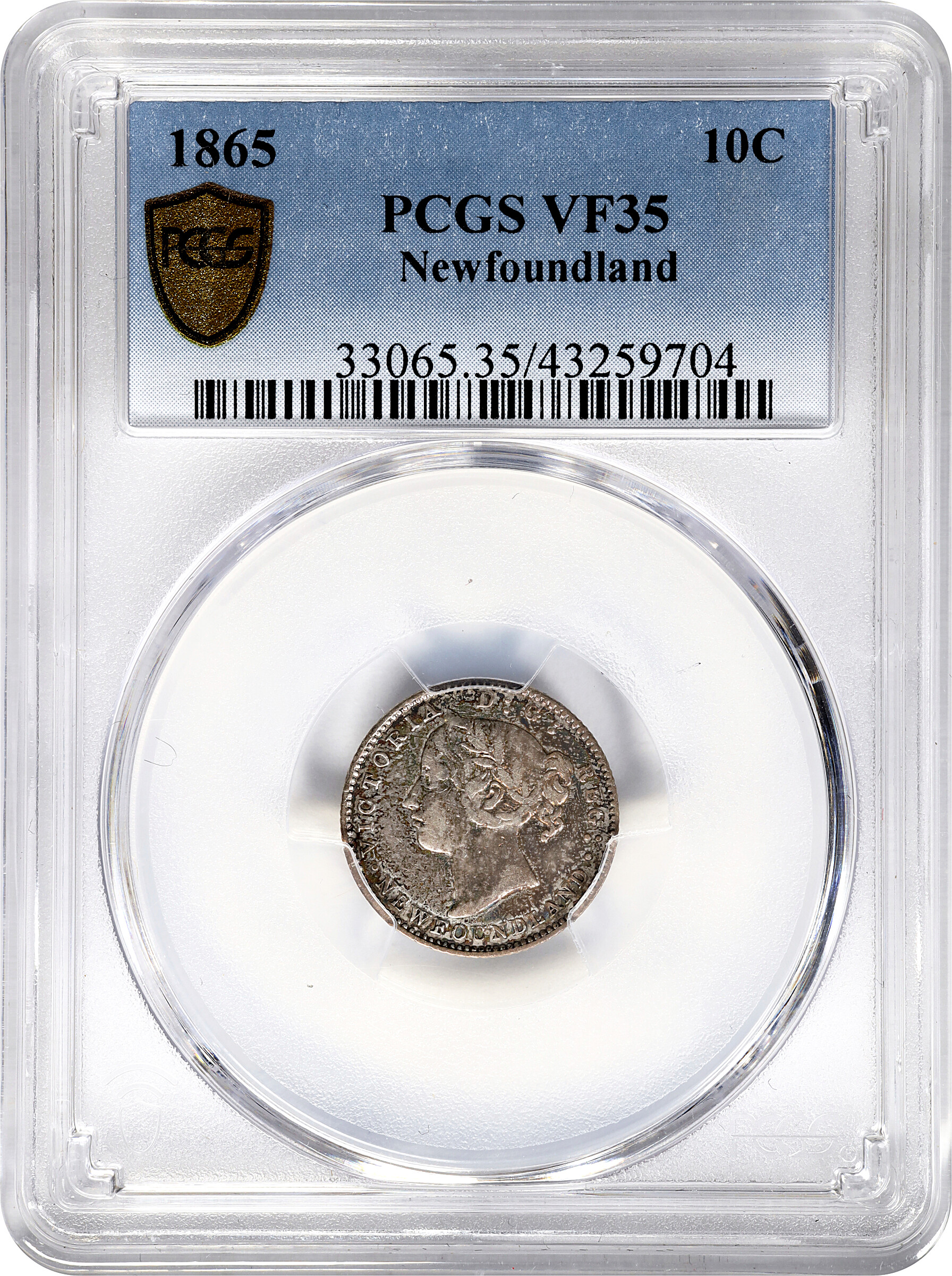 1865 10c Newfoundland, Reeded Edge AU50 thumbnail 15