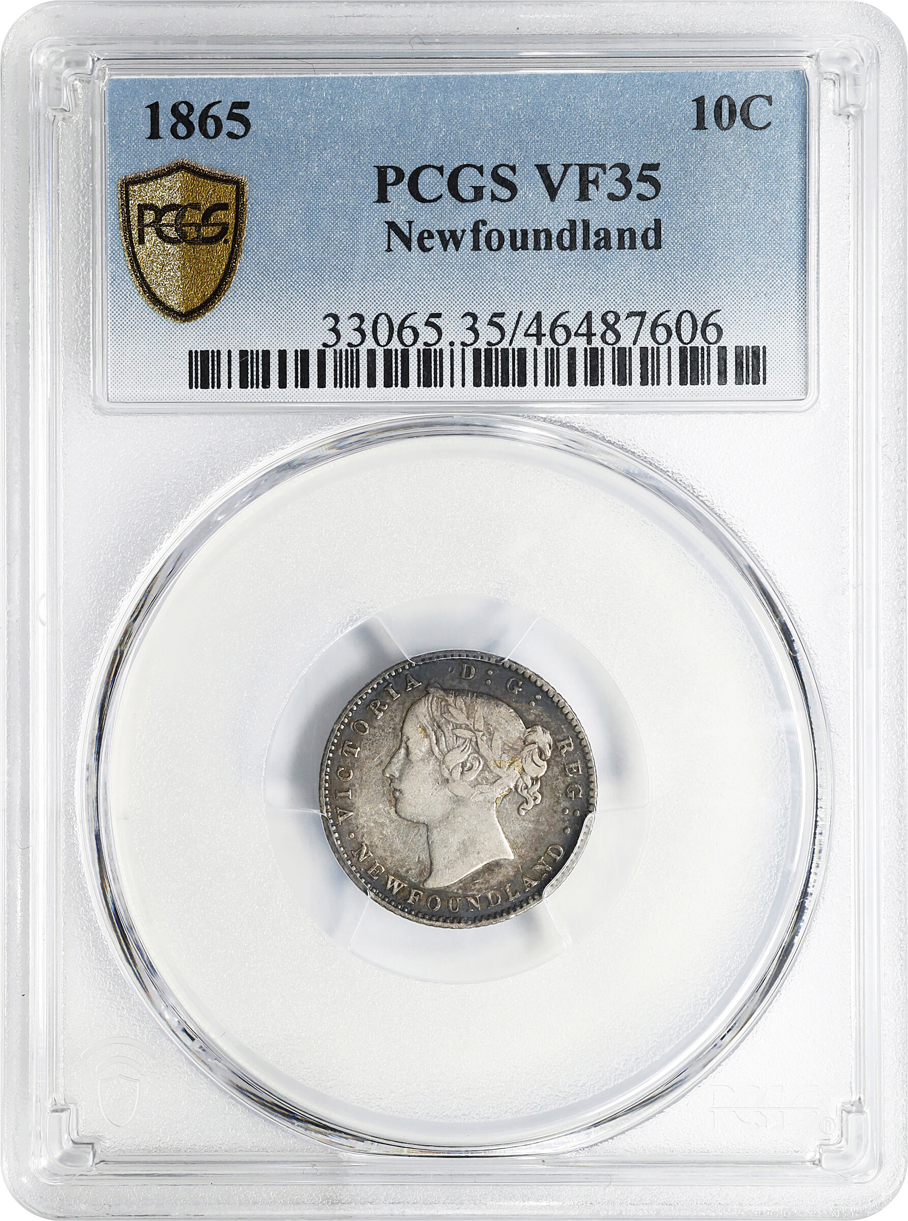 1865 10c Newfoundland, Reeded Edge AU50 thumbnail 19