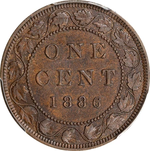 image for: CANADA. Cent, 1886. London Mint. Victoria. PCGS MS-62 Brown.