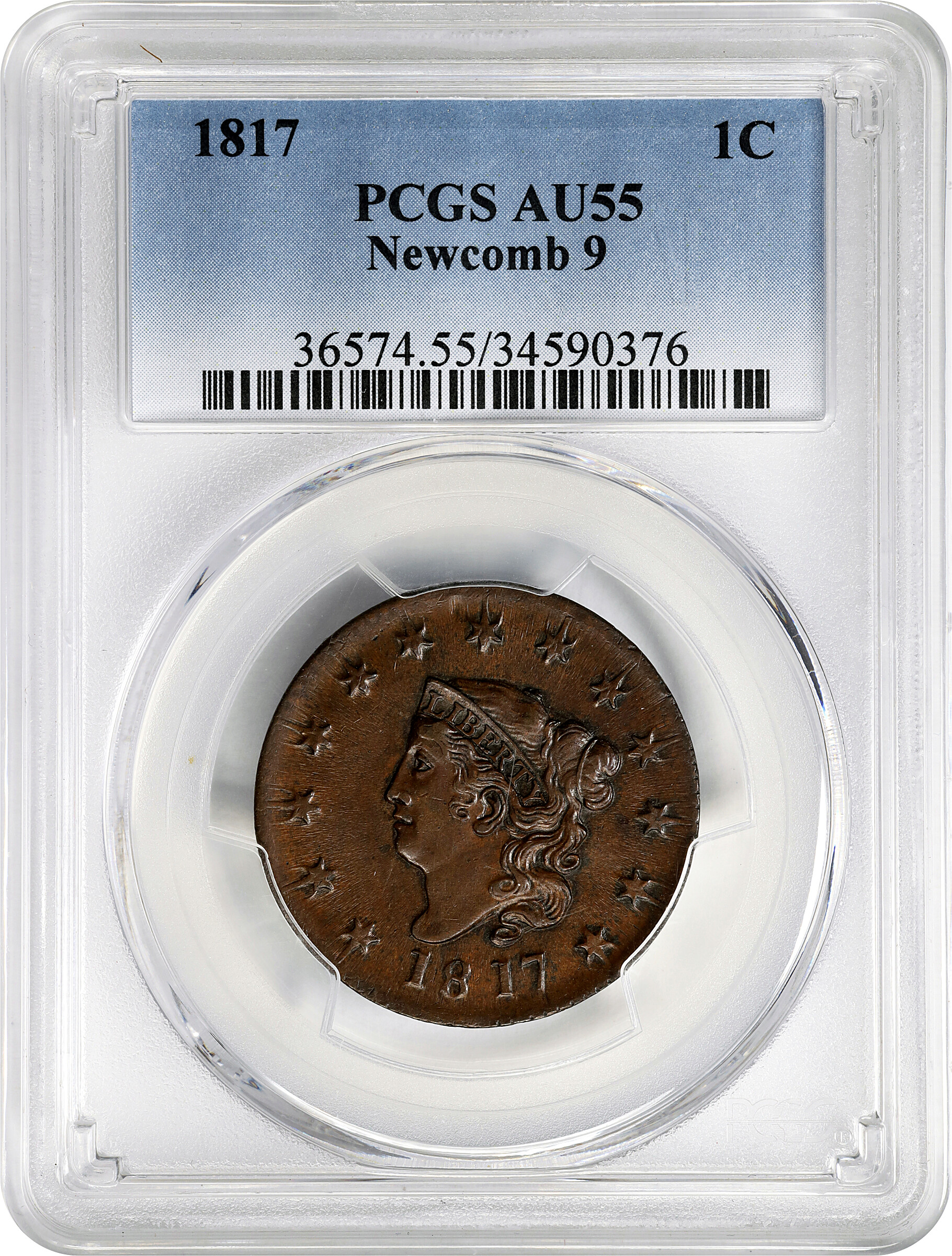 1817 1c 13 Stars, N-9 MS BN VG10 BN CAC thumbnail 12