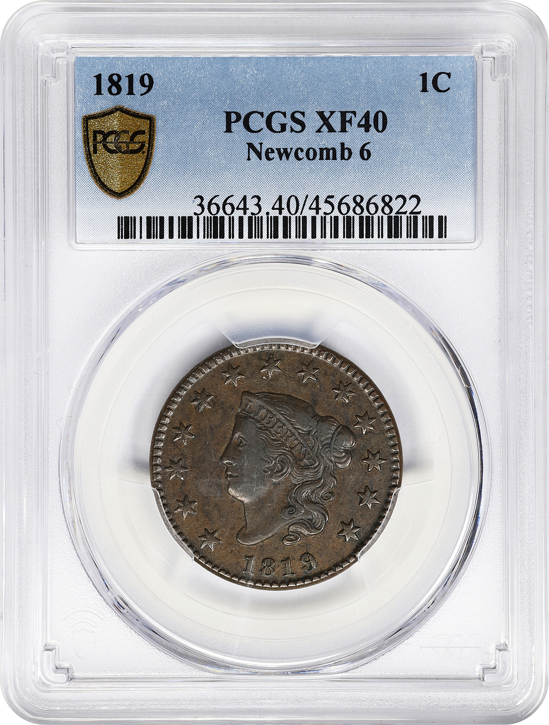 1819 1c Small Date, N-6 MS BN AU50 BN thumbnail 16