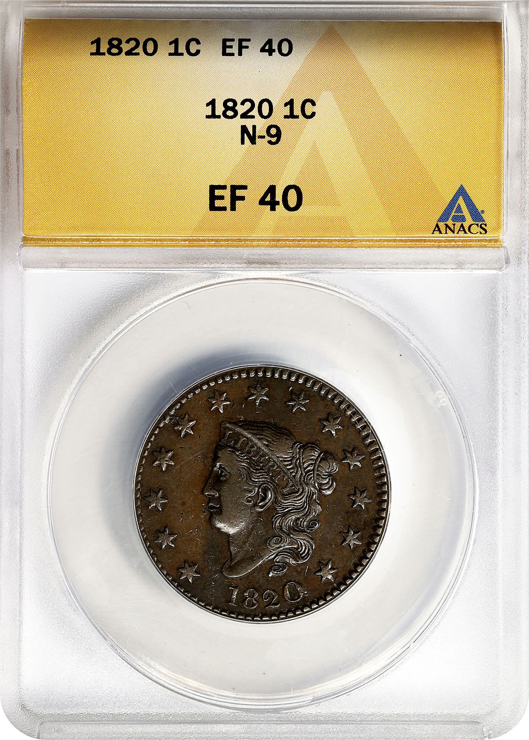 1820 1c Large Date MS BN XF40 BN thumbnail 3