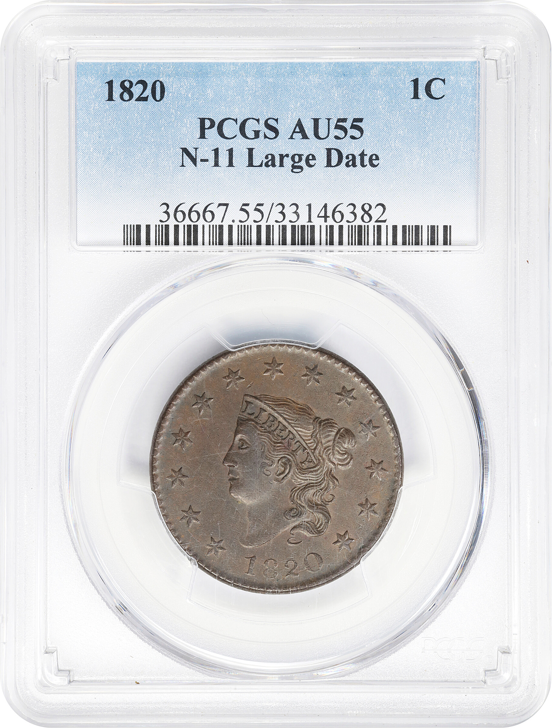 1820 1c Large Date, N-11 MS BN AG3 BN thumbnail 9