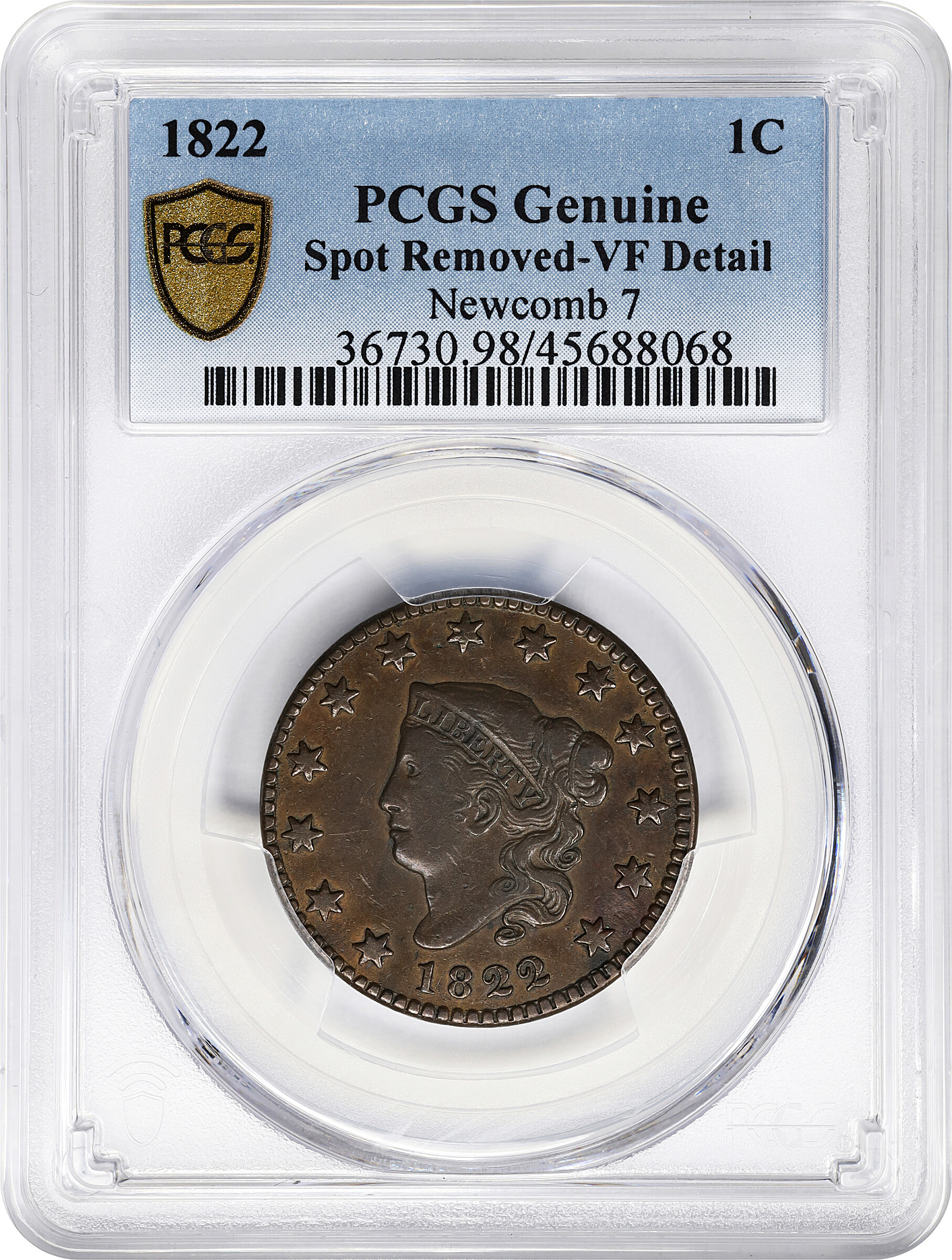 1822 1c N-7 MS BN VF20 BN thumbnail 3