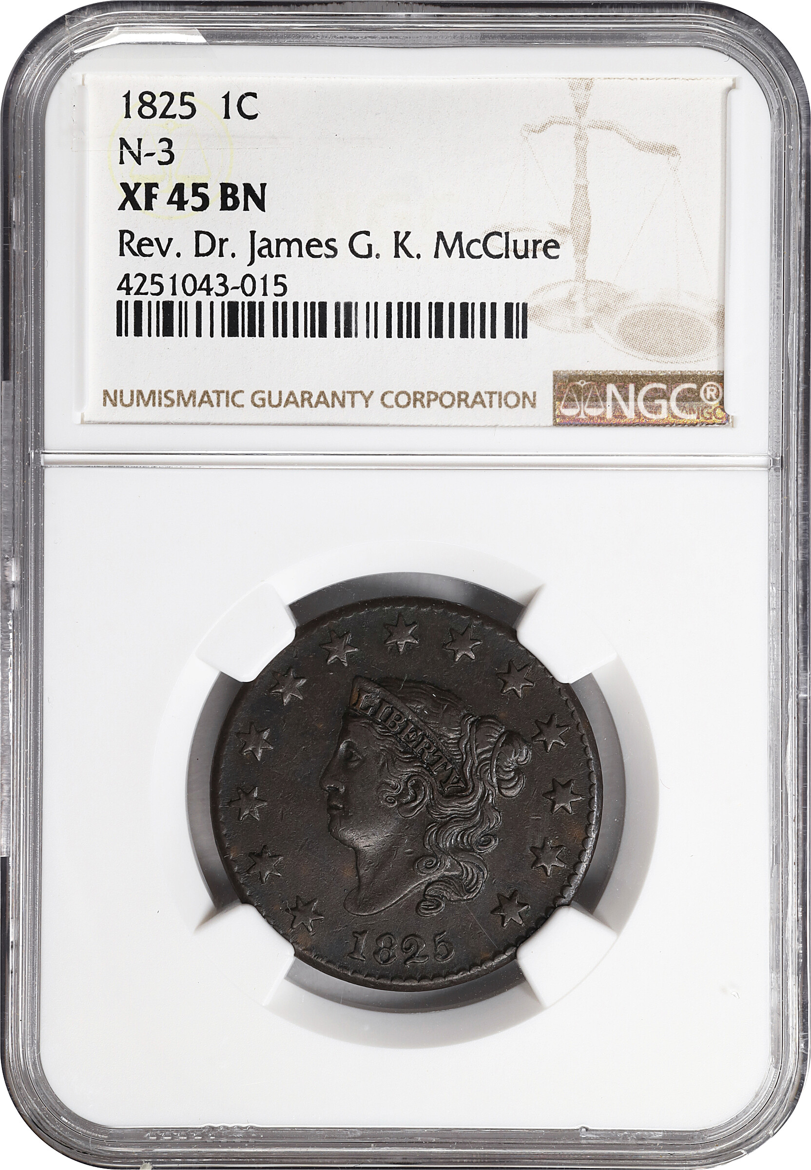1825 1c N-3 MS BN G6 BN CAC thumbnail 3