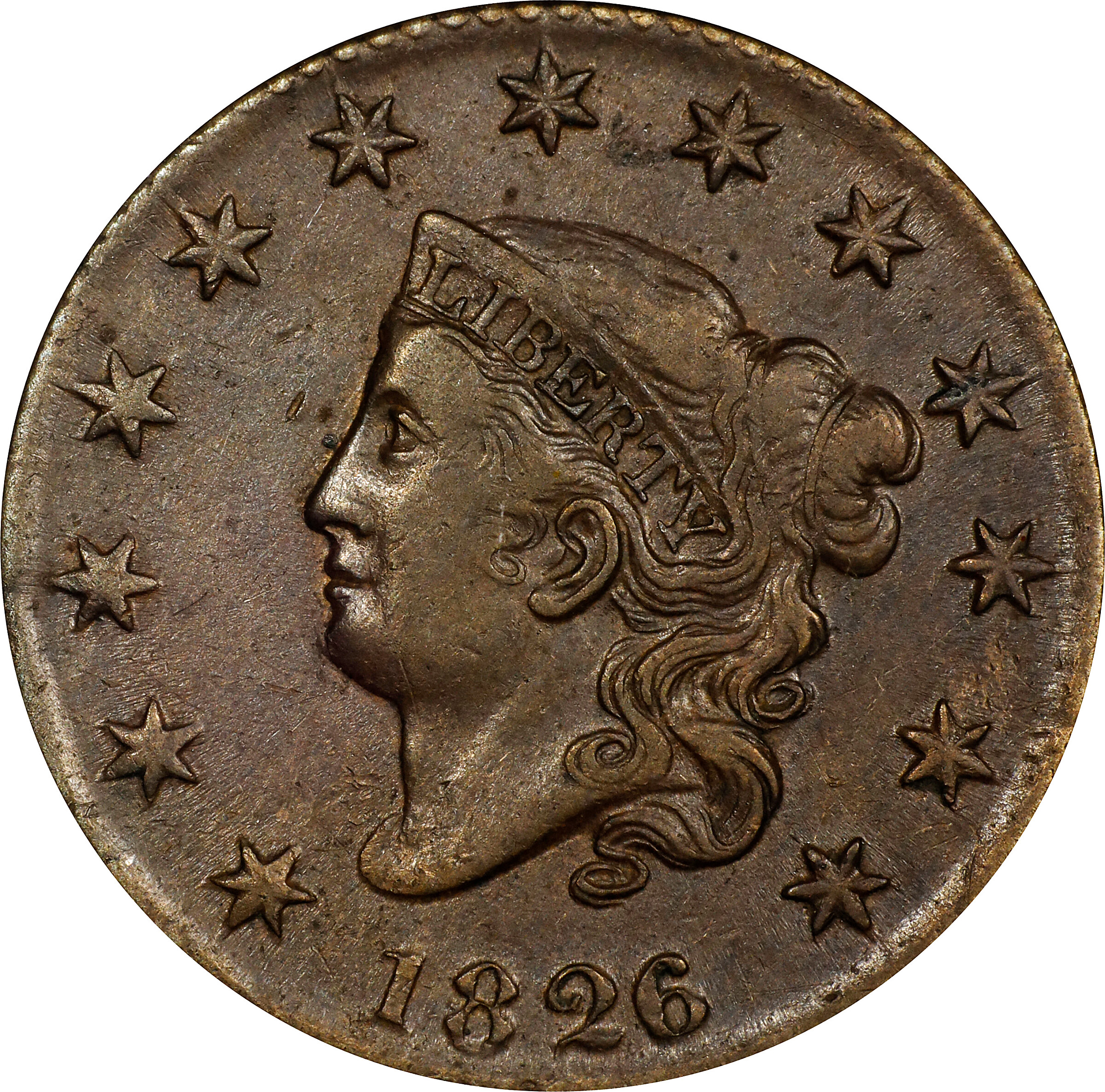 1826/5 Matron Head Cent. N-8. Rarity-2. VF-35 (PCGS).