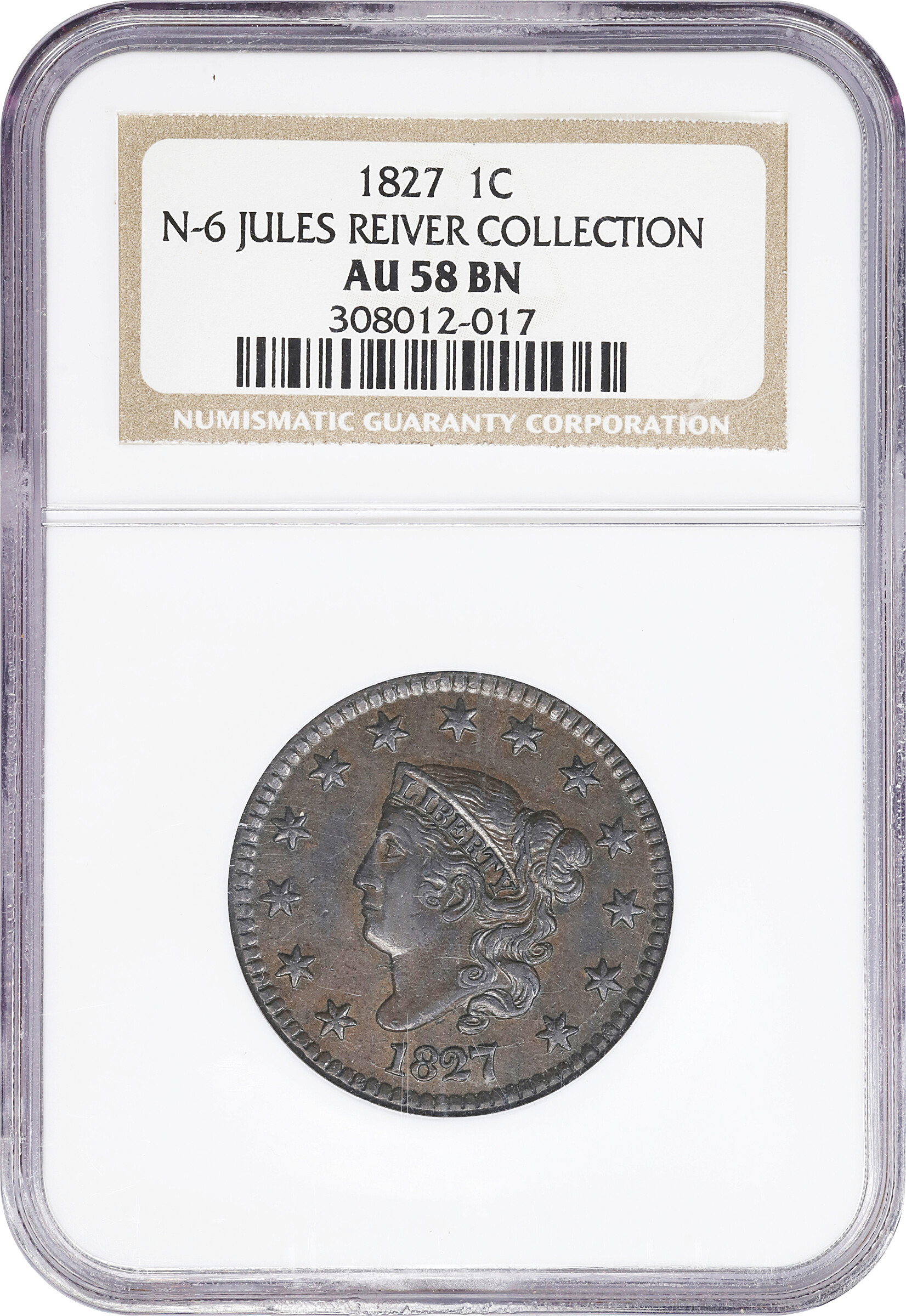 1827 1c MS BN AU58 BN thumbnail 3