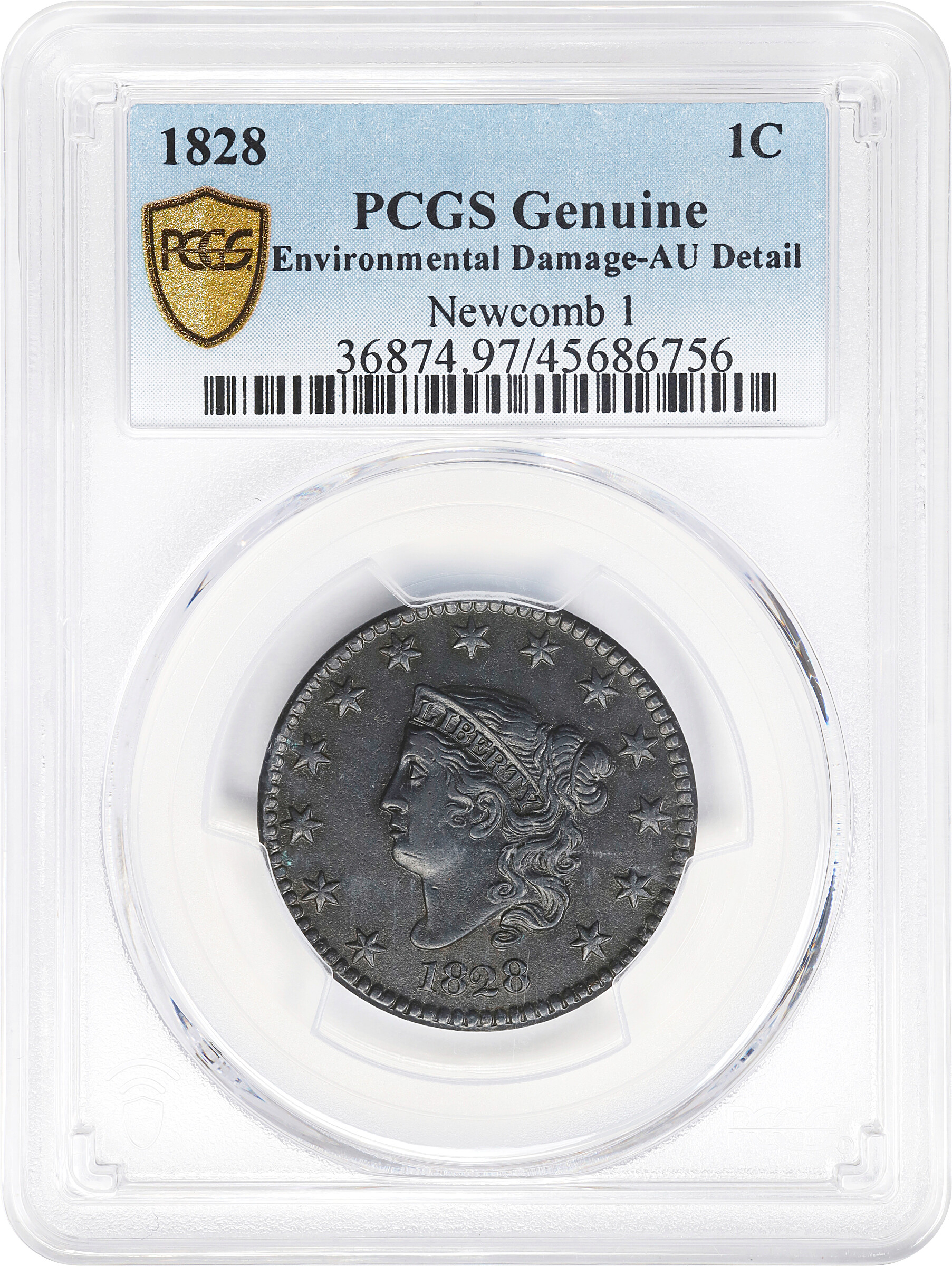1828 1c Large Narrow Date, N-1 MS BN AG3 BN thumbnail 3