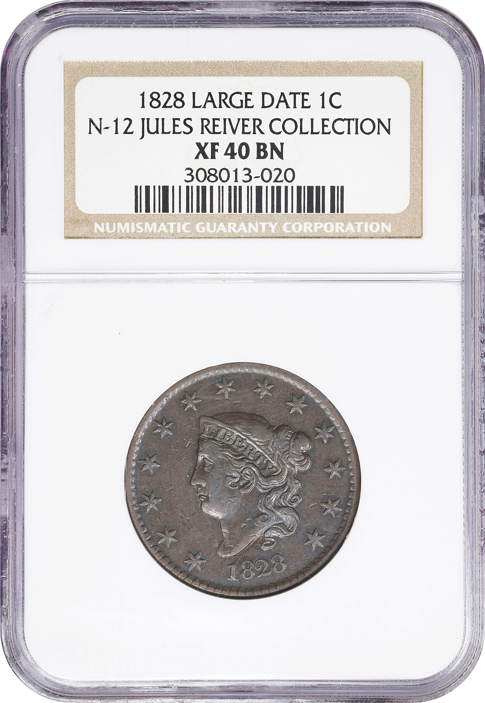 1828 1c Large Narrow Date, N-12 MS BN G4 BN thumbnail 13