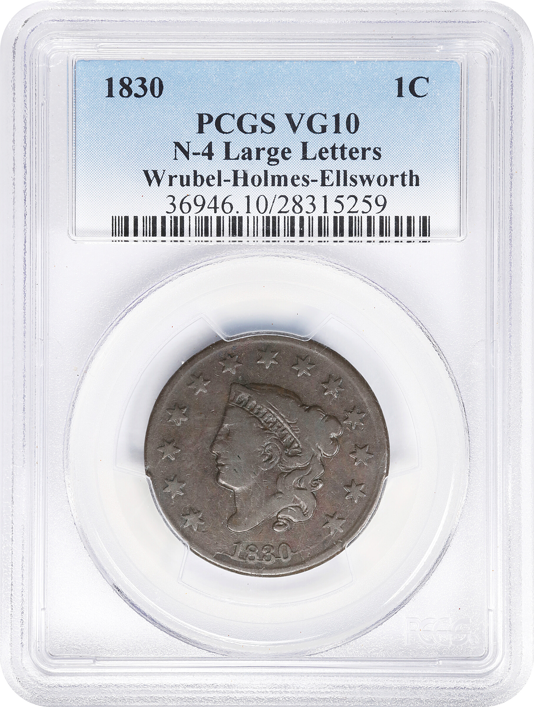 1830 1c Large Letters, N-4 MS BN AG3 BN CAC thumbnail 11