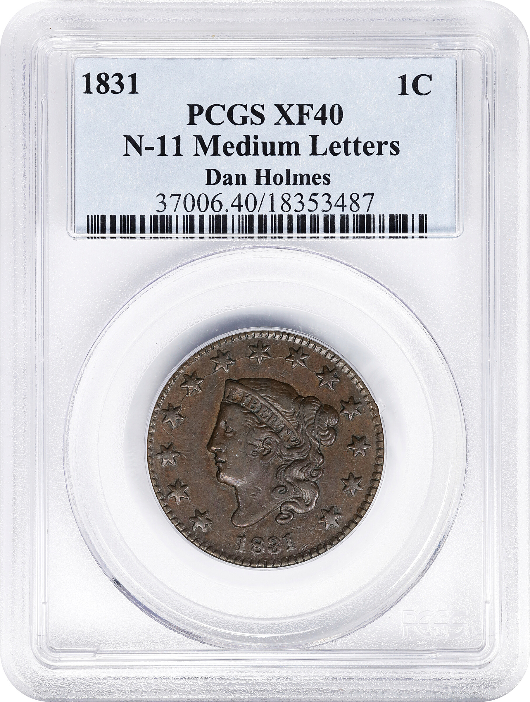 1831 1c Medium Letters, N-11 MS BN AU50 BN CAC thumbnail 13