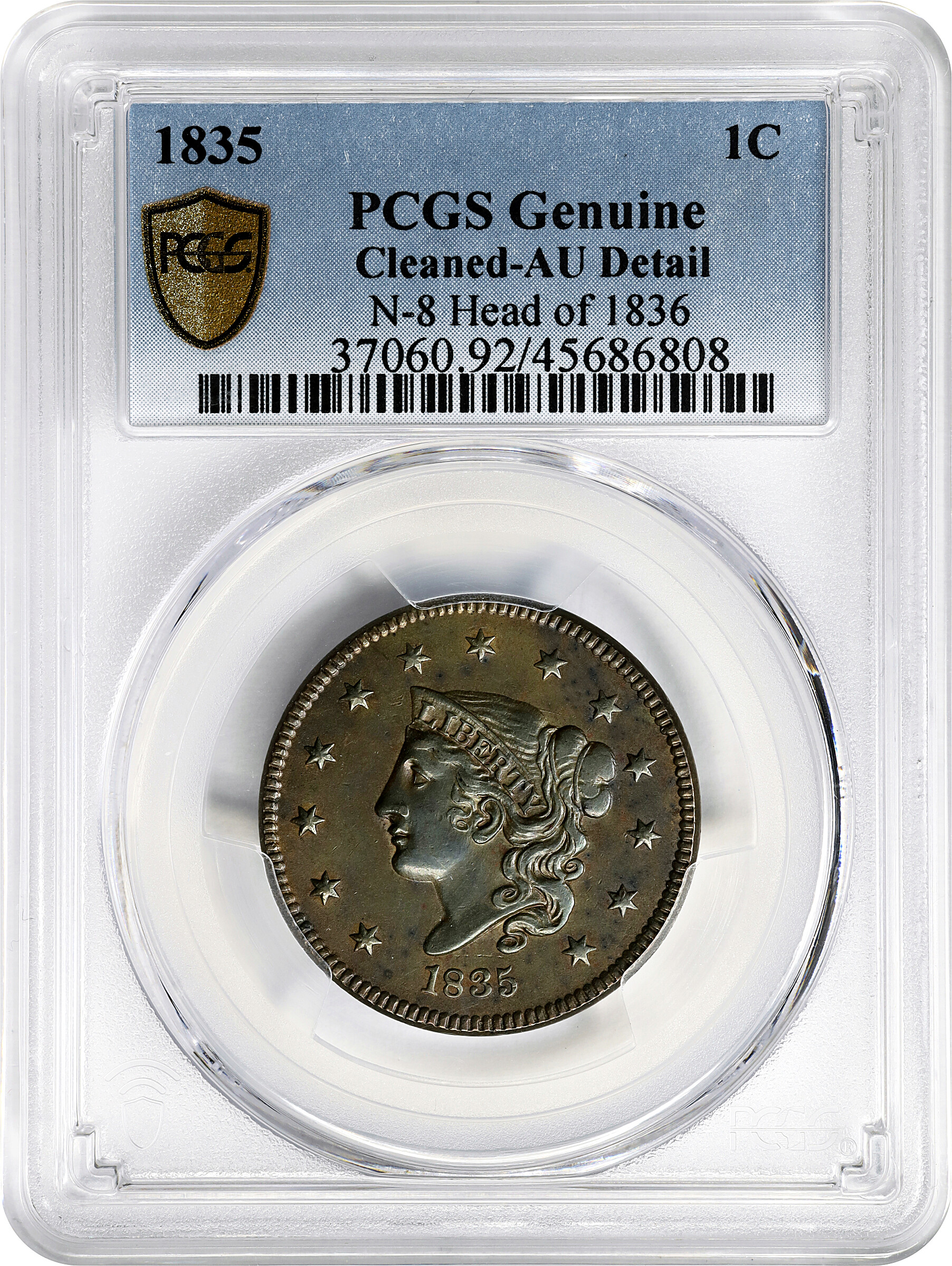 1835 1c Head of 1836, N-8 MS BN G4 BN CAC thumbnail 5