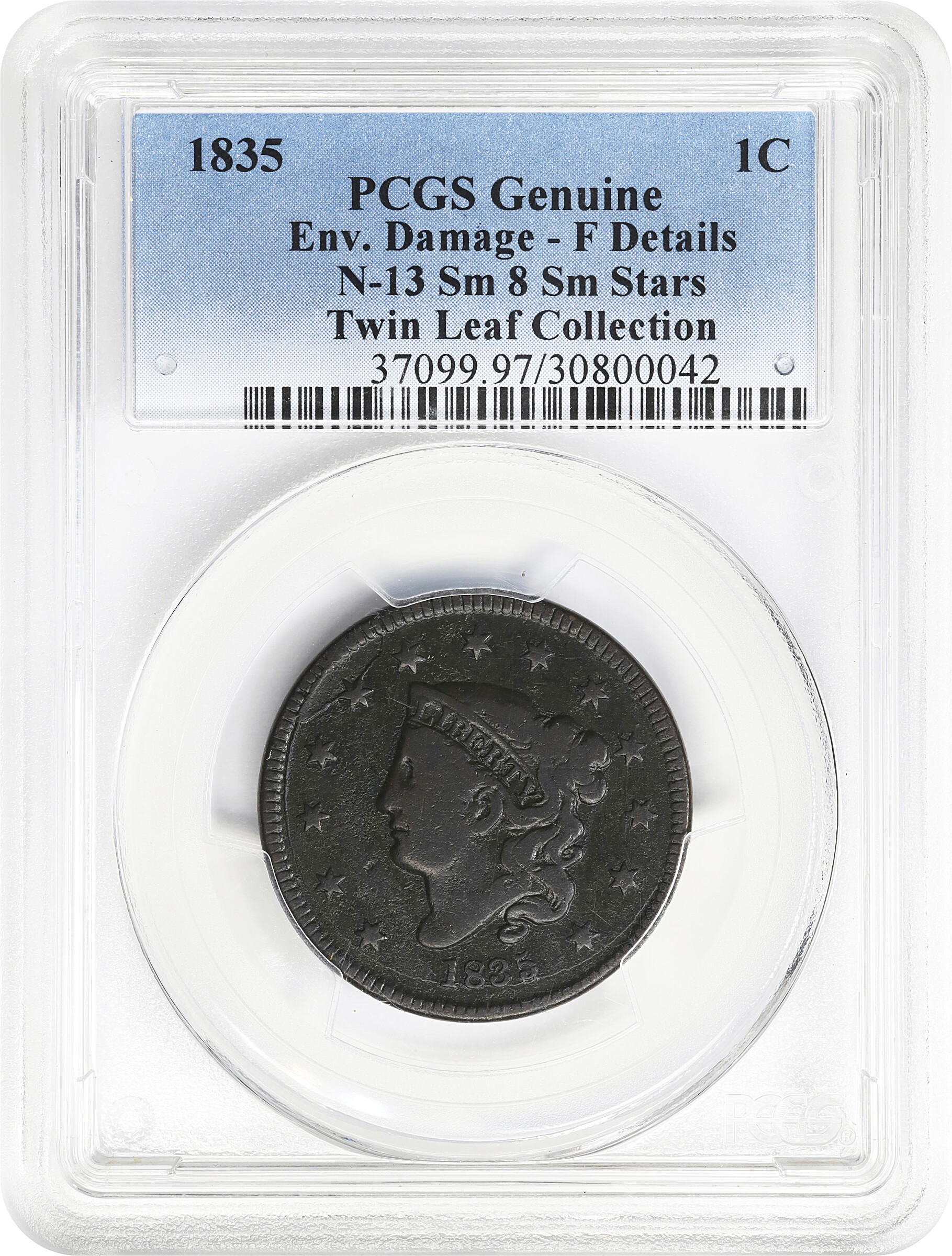 1835 1c Small 8, Small Stars, N-13 MS BN MS60 BN thumbnail 25