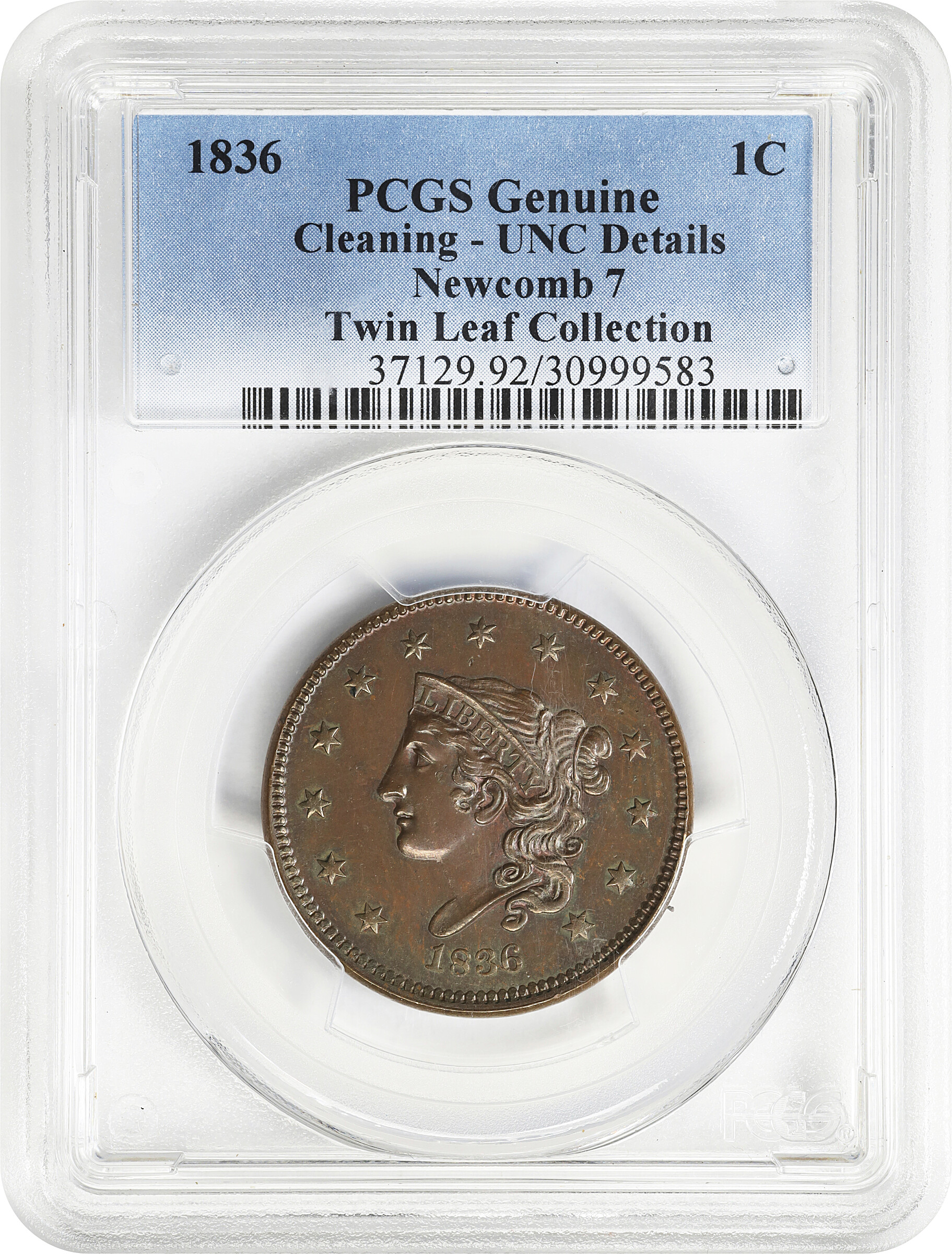 1836 1c N-7 MS BN AG3 BN thumbnail 3