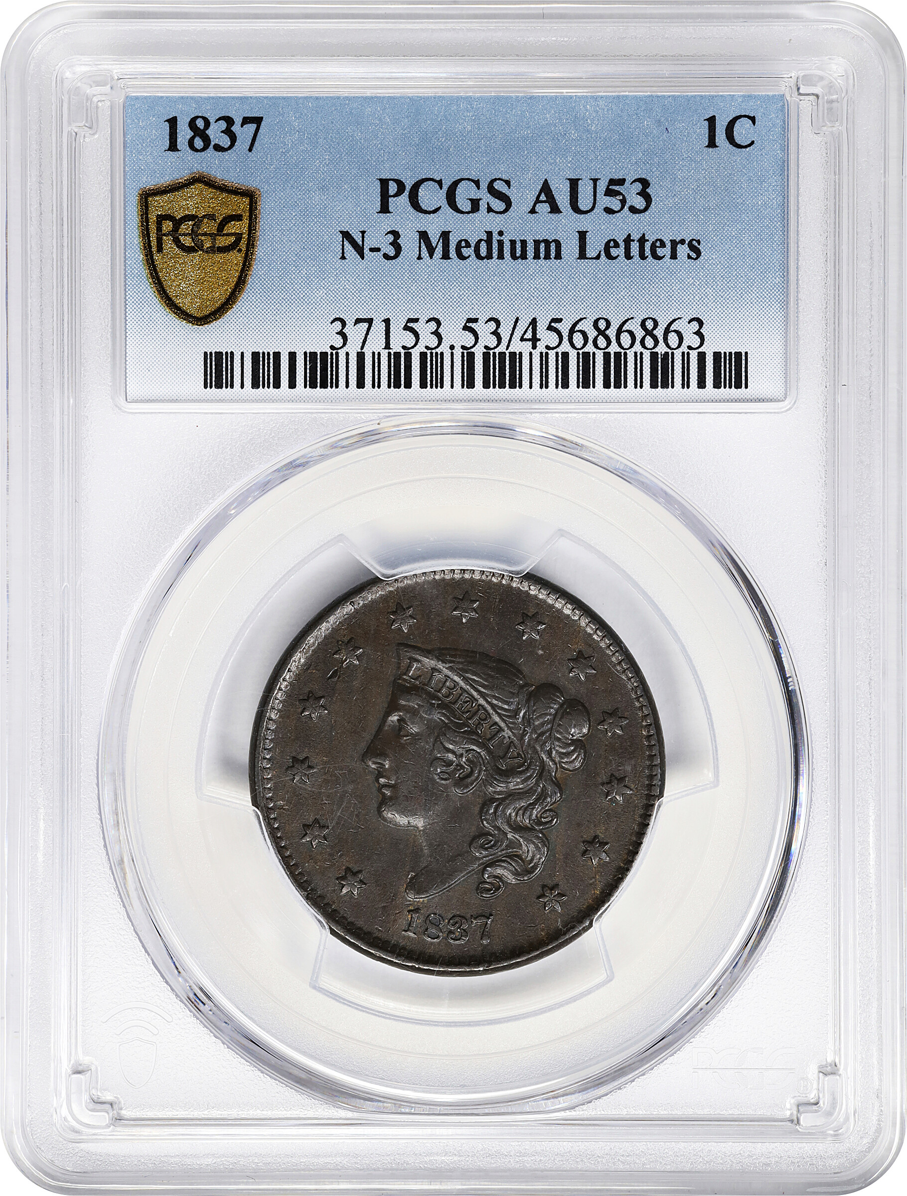 1837 1c Medium Letters, N-3 MS BN AG3 BN thumbnail 11