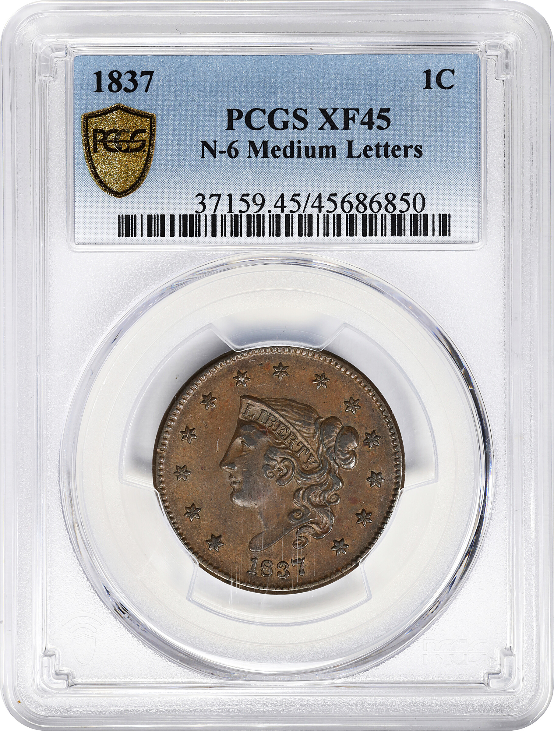 1837 1c Medium Letters, N-6 MS BN AG3 BN thumbnail 9