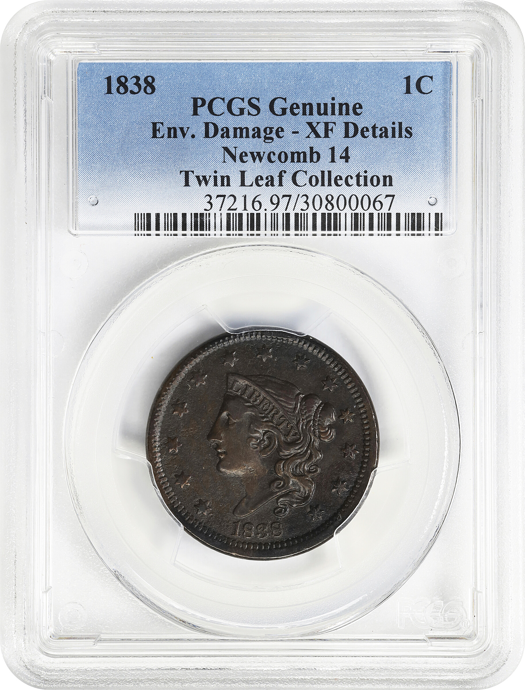 1838 1c N-14 MS BN MS64 BN CAC thumbnail 11