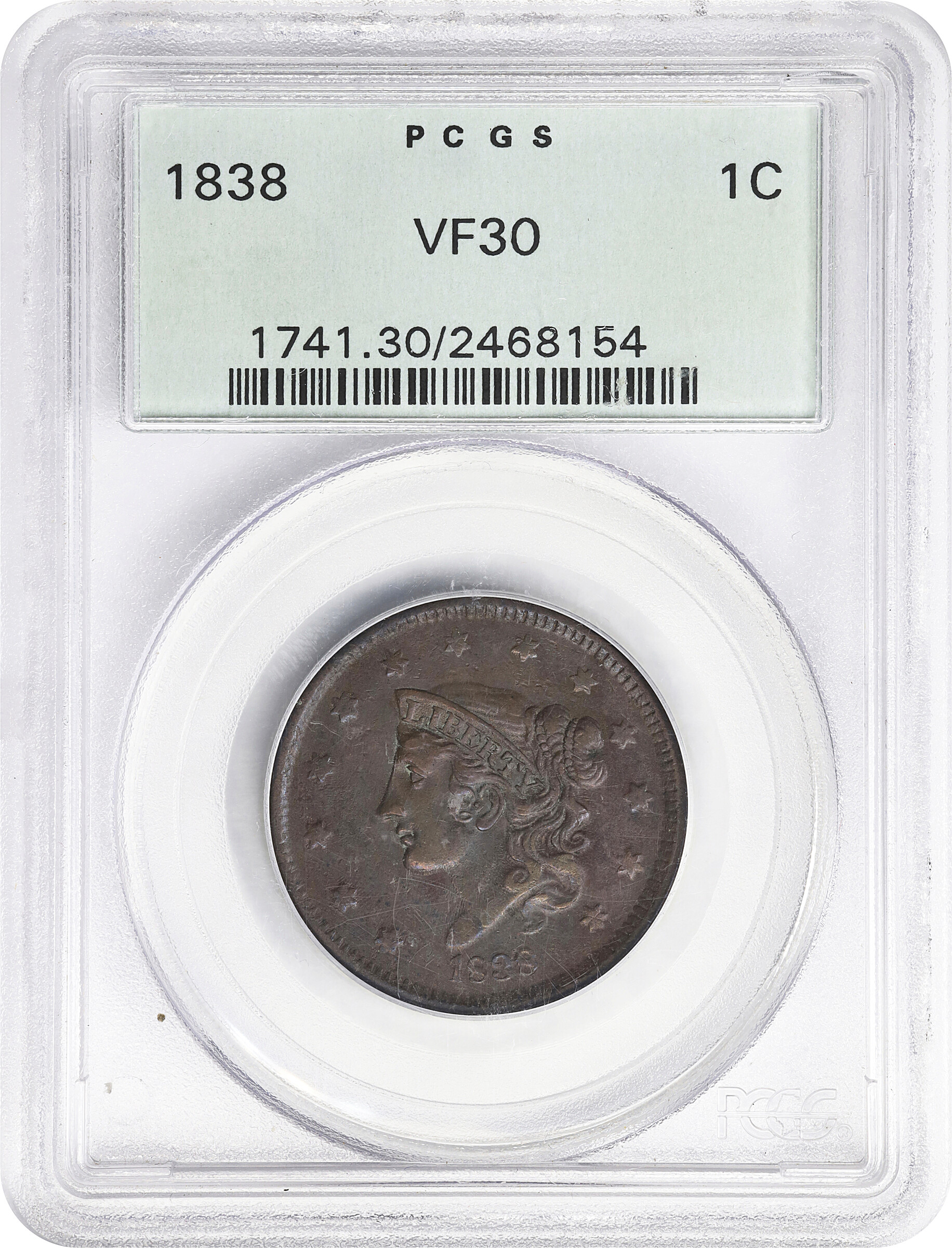 1838 1c MS BN VF30 BN thumbnail 3