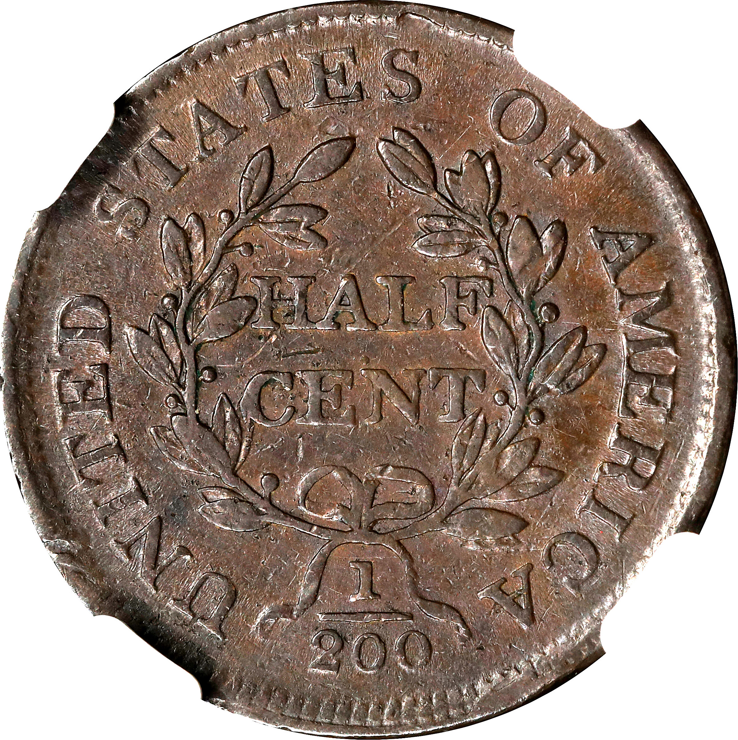 1805 1/2c Small 5, No Stems MS BN VF25 BN thumbnail 2