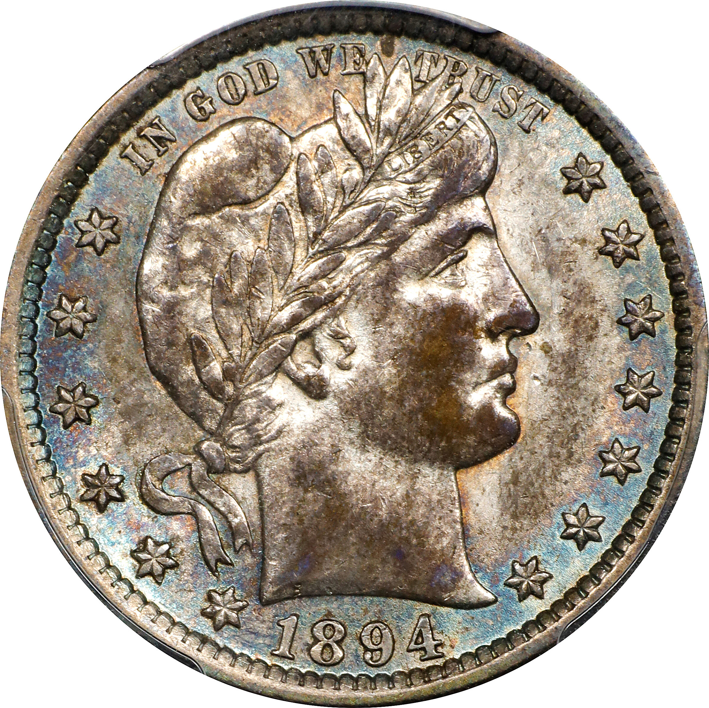 1894 Barber Quarter. AU-53 (PCGS).