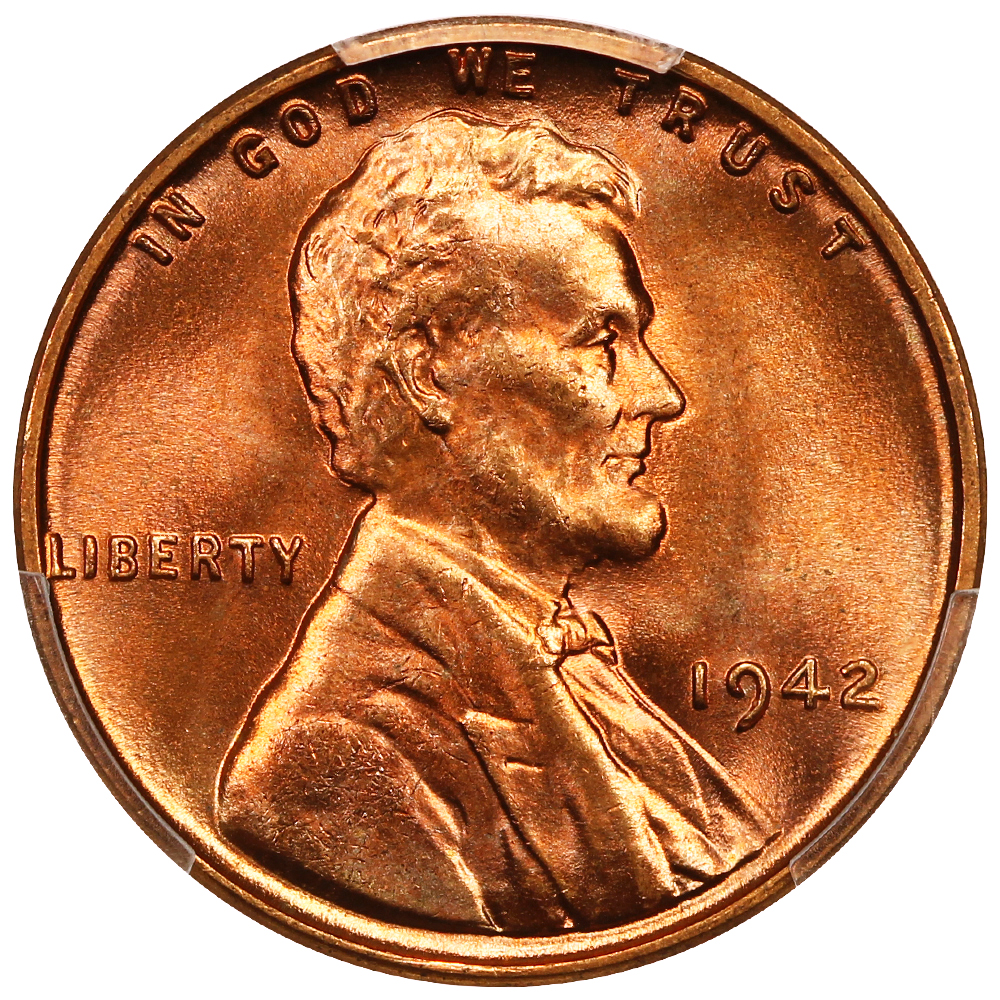 1942 1c PCGS MS66 RD