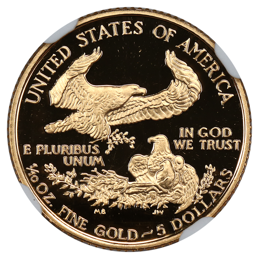 1991-P $5  Gold Eagle PR DCAM OGP thumbnail 8