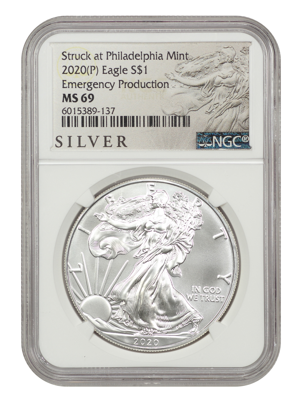 2020-(P) $1  Silver Eagle MS66 thumbnail 8