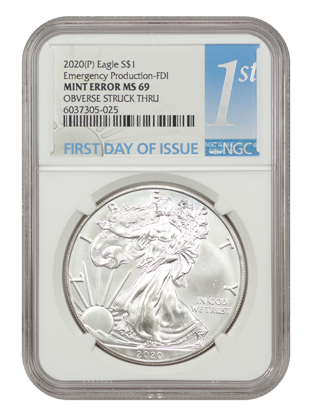 2020-(P) $1  Silver Eagle MS66 thumbnail 16