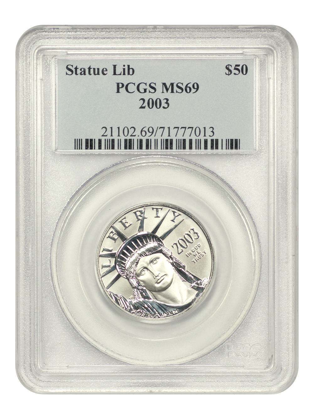 2003 P$50  Platinum Eagle MS65 thumbnail 3