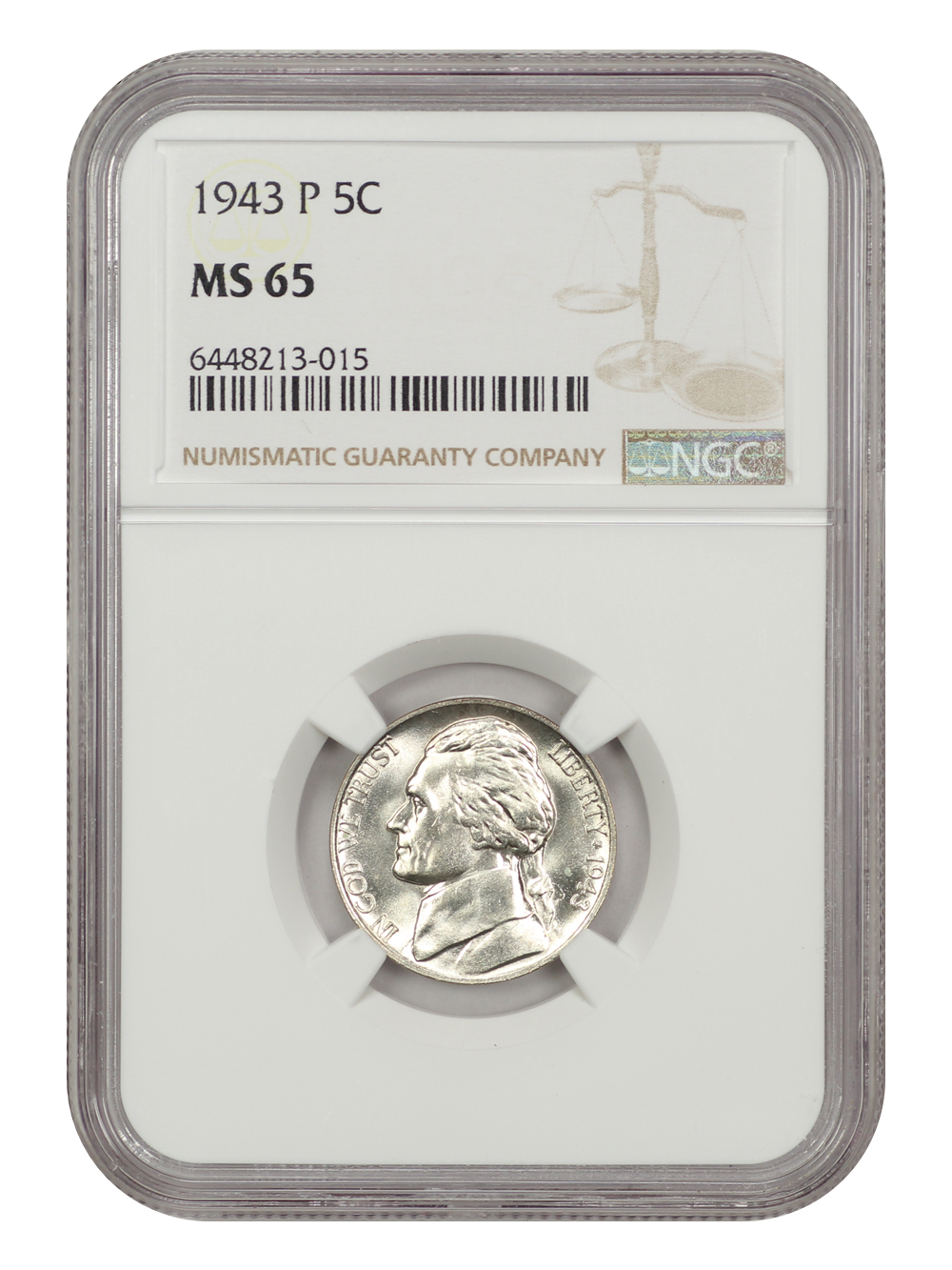 1943-P 5c Silver MS60 CAC thumbnail 21