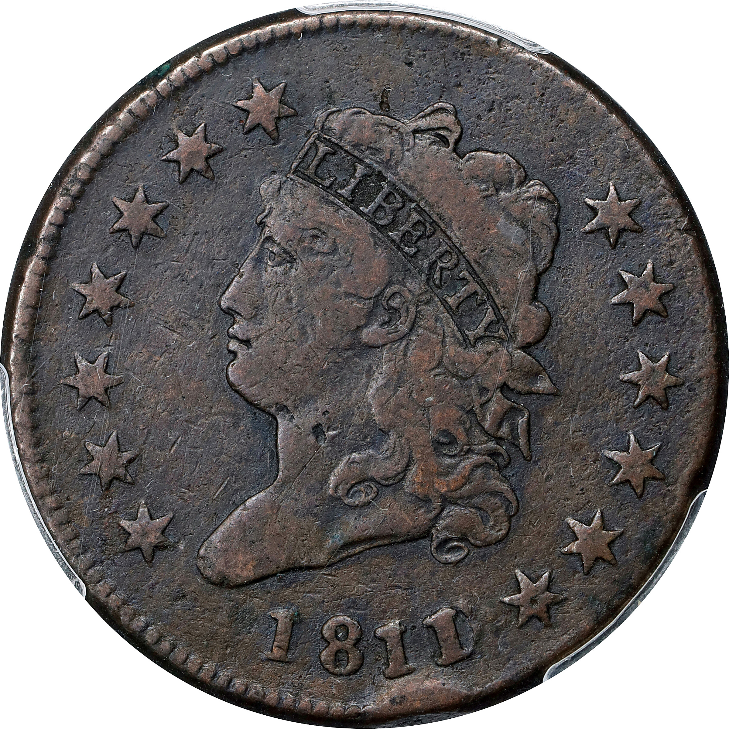 1811/0 Classic Head Cent. Fine Details--Environmental Damage (PCGS).