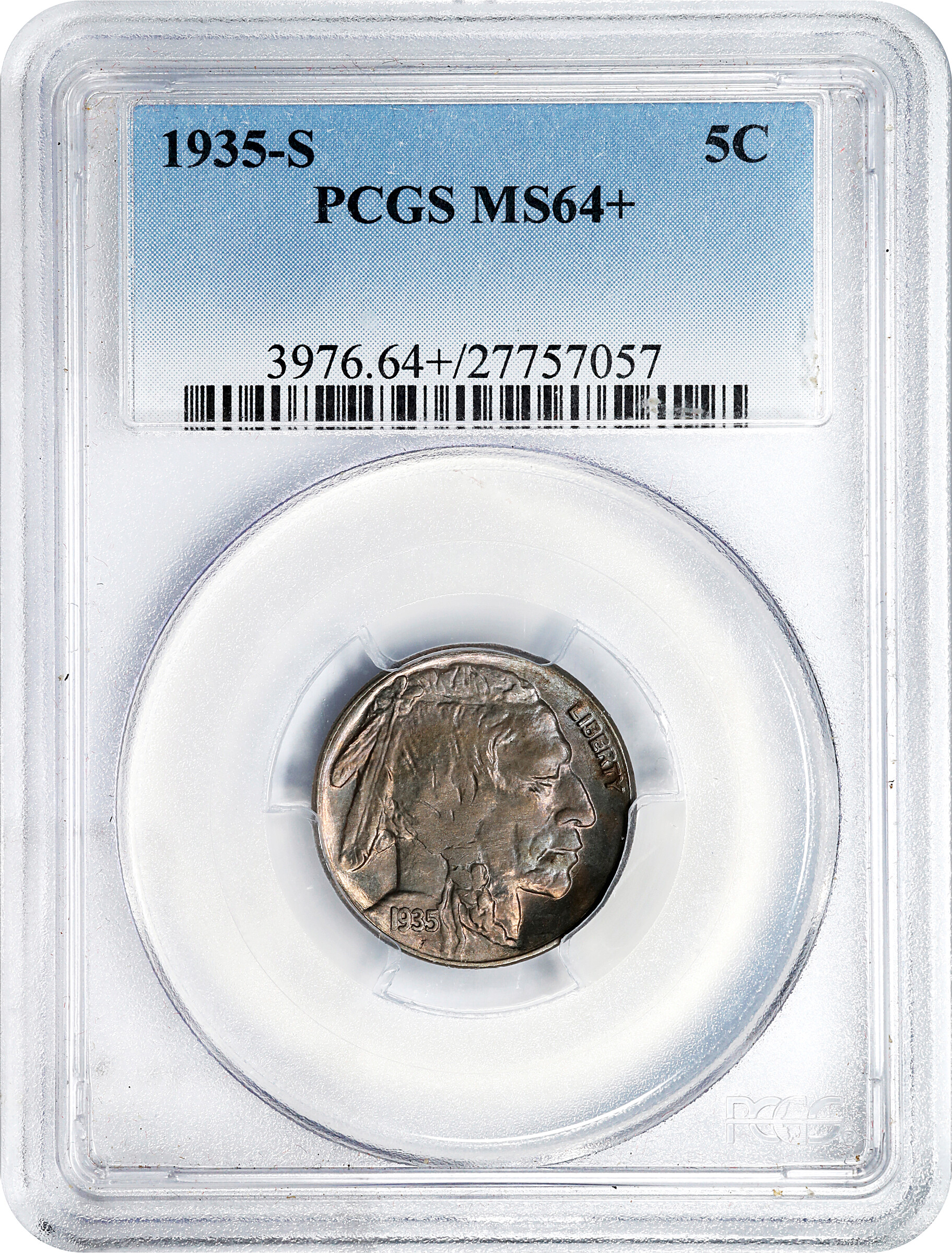 1935-S 5c G4 CAC thumbnail 3