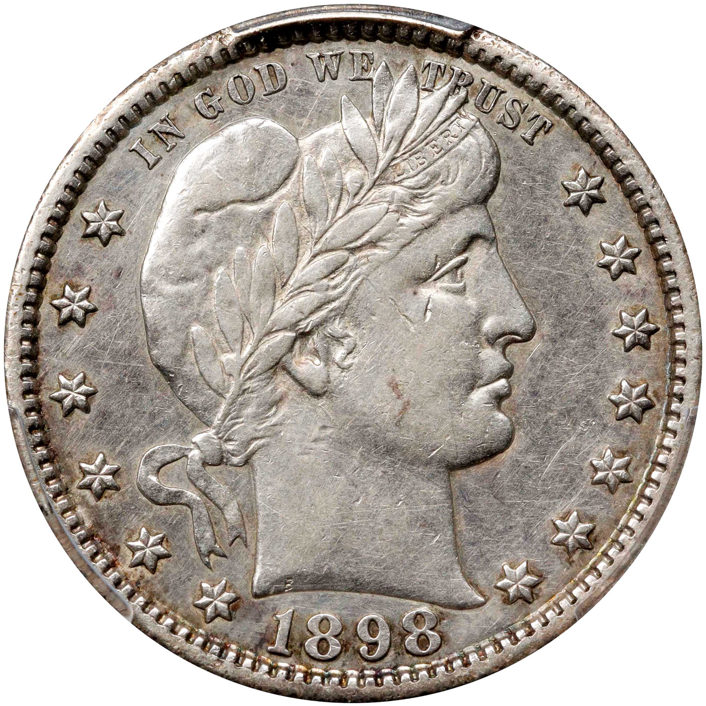 1898-S Barber Quarter. AU Details--Cleaned (PCGS).