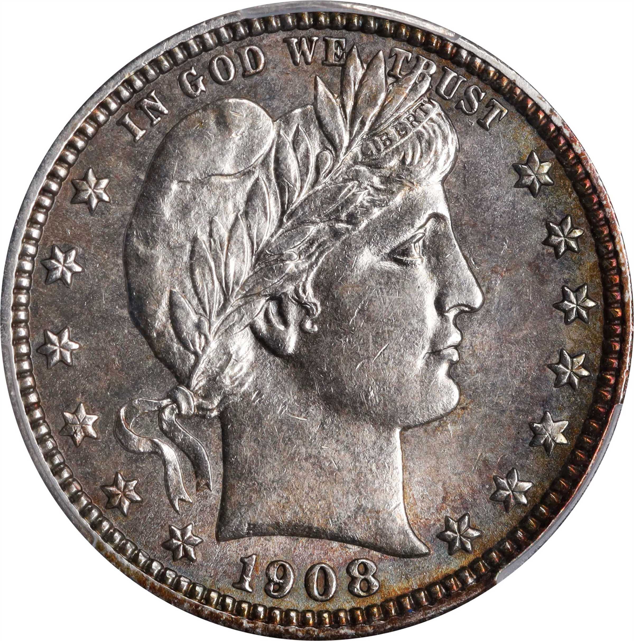 1908-D Barber Quarter. Unc Details--Cleaned (PCGS).