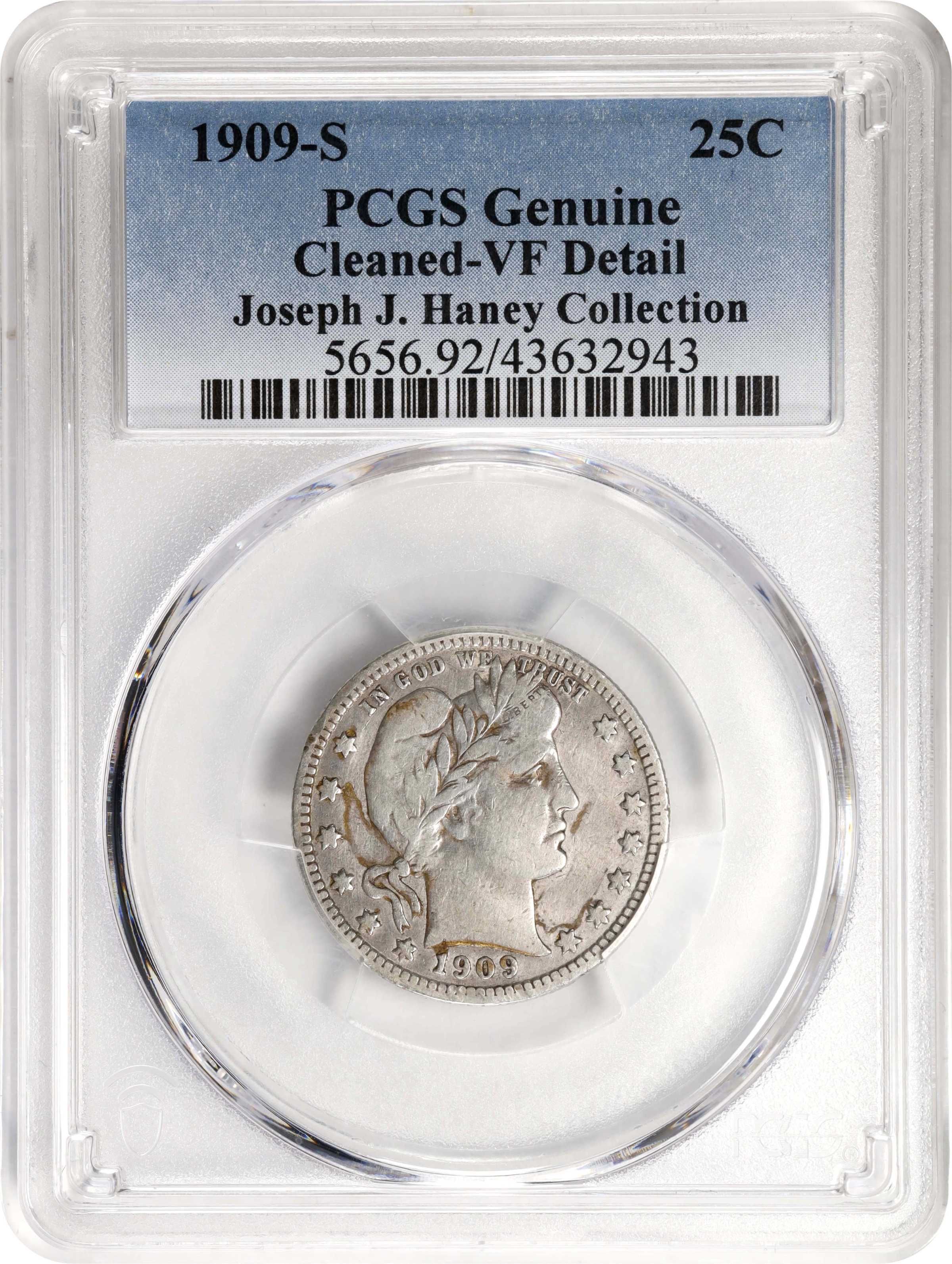 1909-S 25c AG3 CAC thumbnail 3