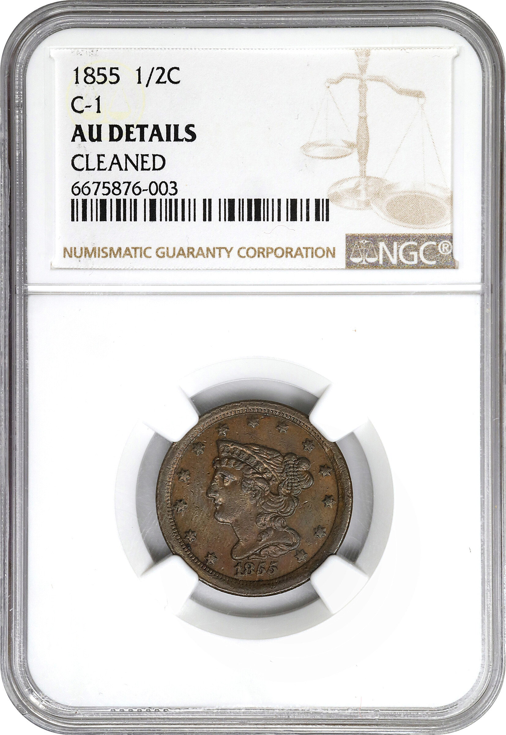 1855 1/2c C-1 MS BN G4 BN thumbnail 7