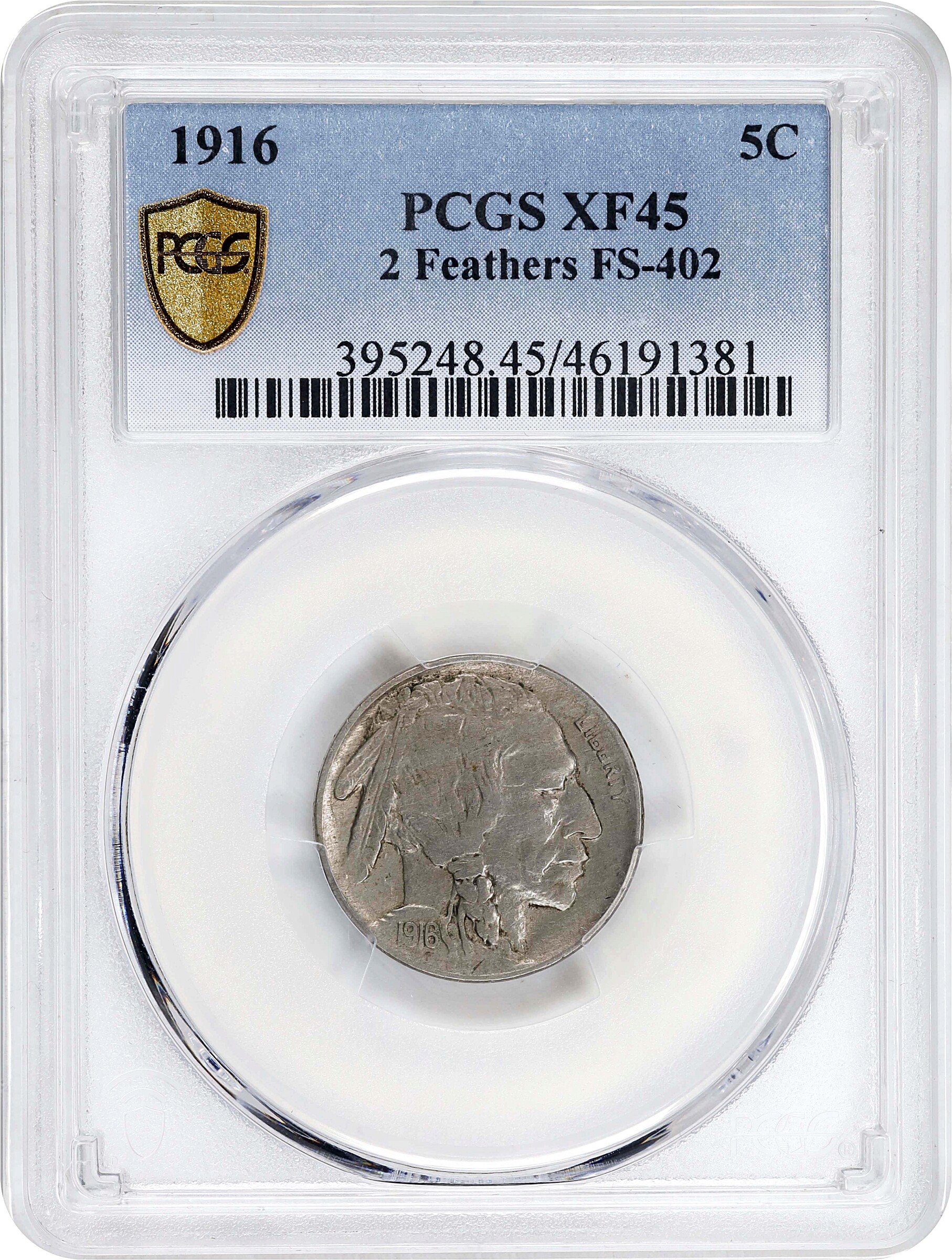 1916 5c 2 Feathers, FS-402 VF20 thumbnail 8